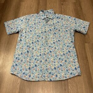 Peter Millar Blue Floral Casual Button Down Shirt